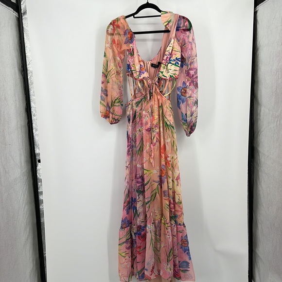 PatBO IRIS LONG SLEEVE PLUNGE DRESS - Picture 5 of 11